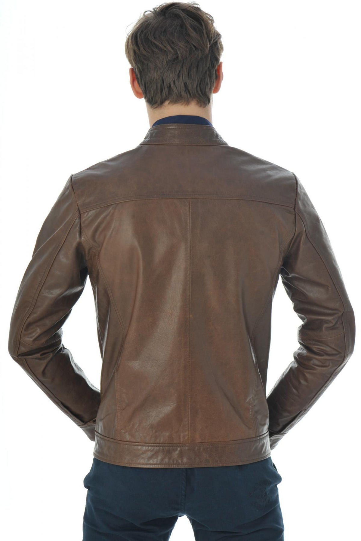 Cityzen jacket in cognac buffalo leather - Image n°10