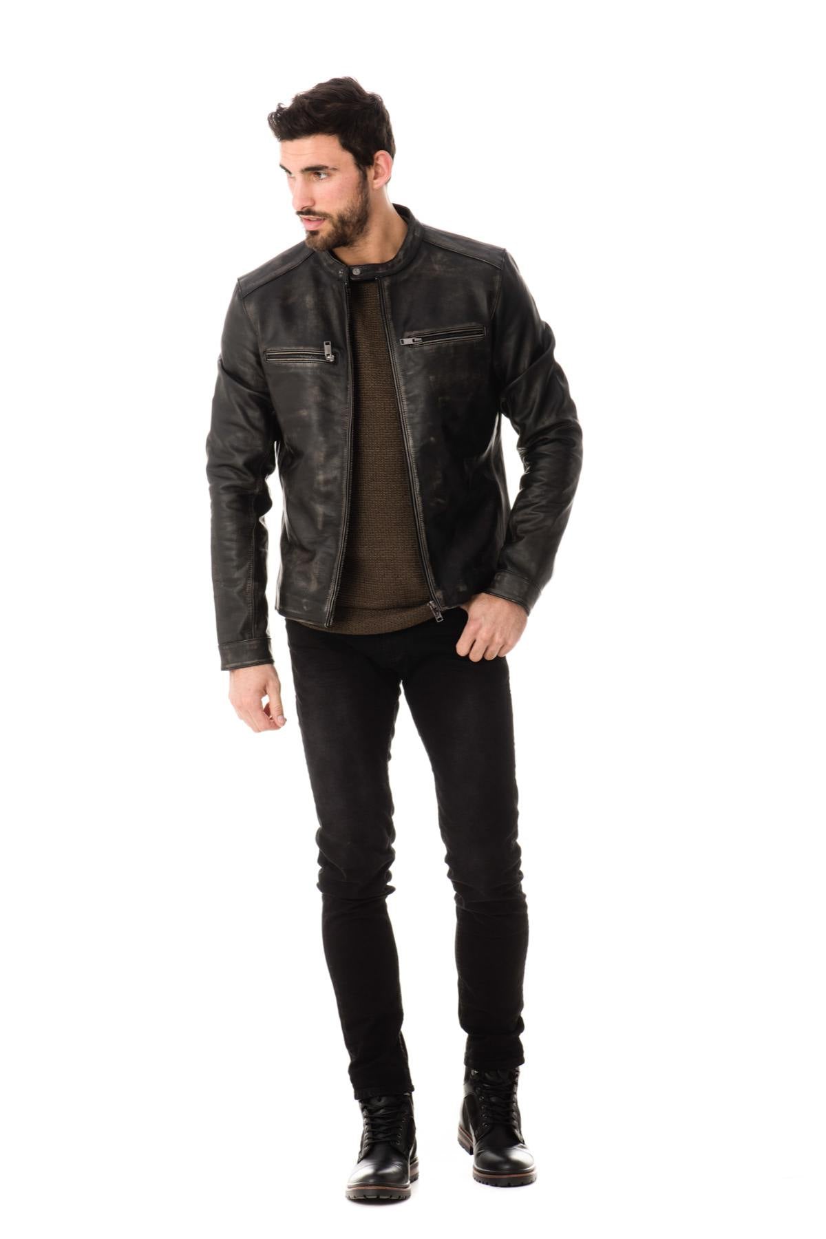 Men's cityzen cowhide leather jacket - Image n°3