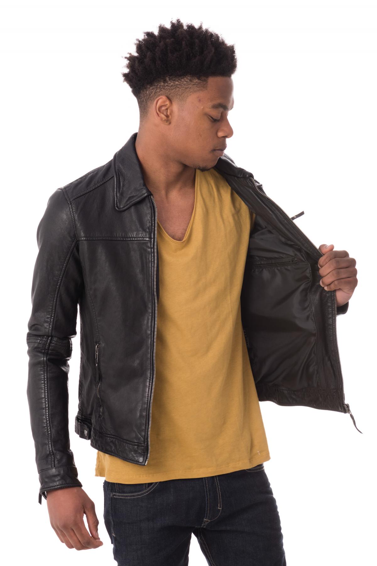 Trendy Cityzen Black leather jacket - Image n°4