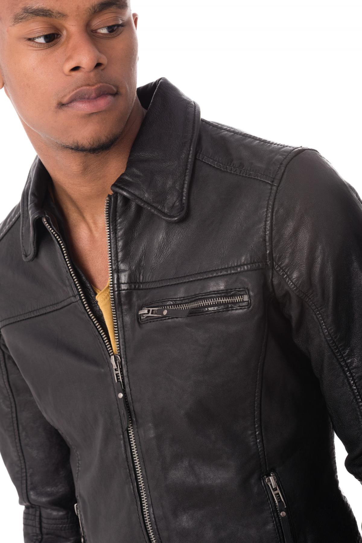 Trendy Cityzen Black leather jacket - Image n°5