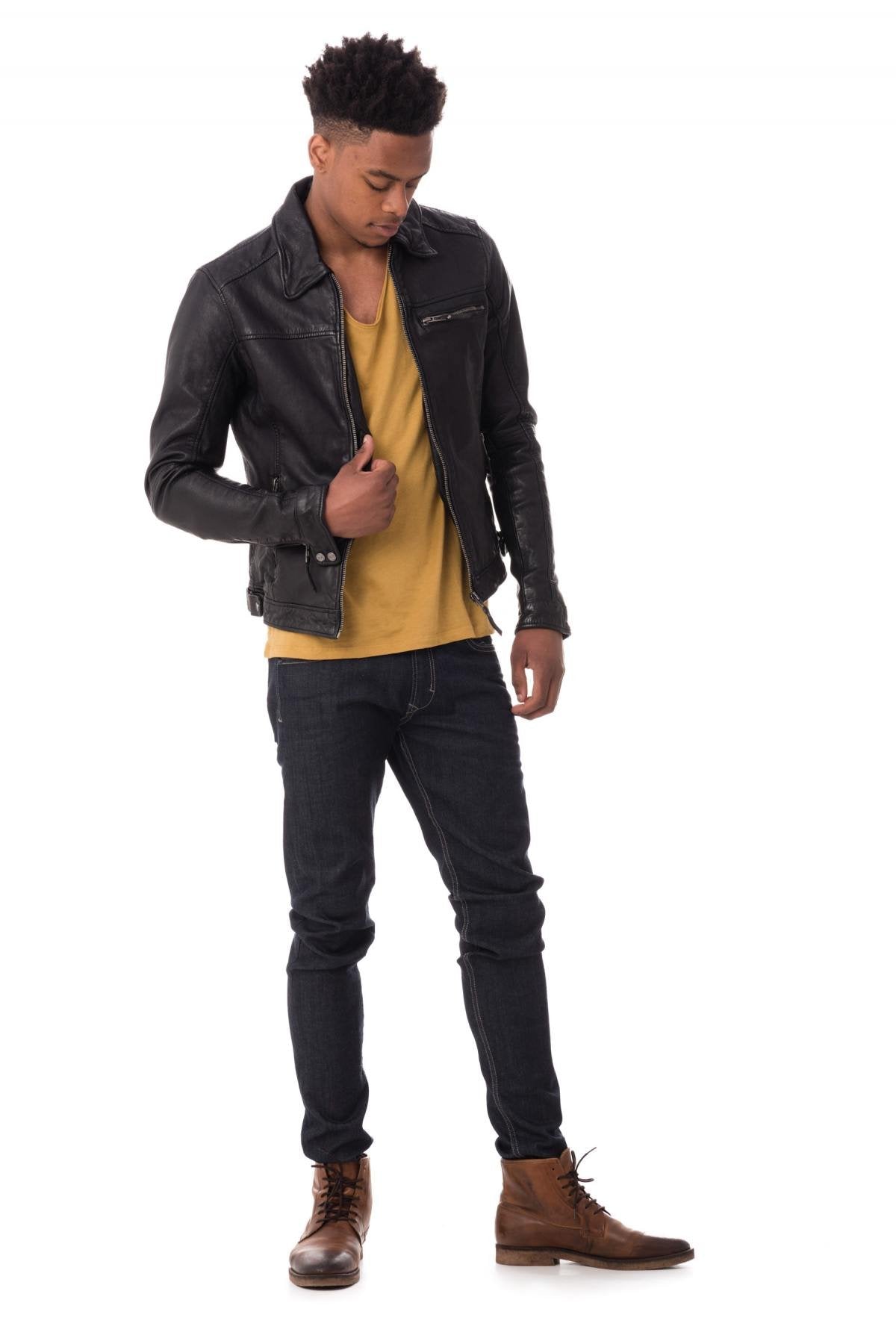 Trendy Cityzen Black leather jacket - Image n°2