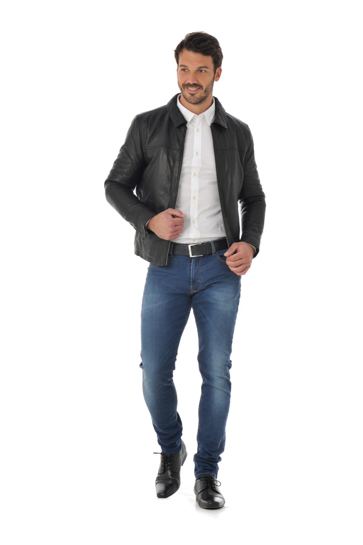 Cityzen jacket in black cowhide leather - Image n°2