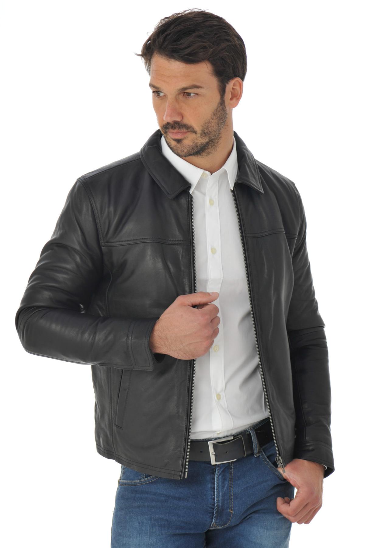 Cityzen jacket in black cowhide leather - Image n°3