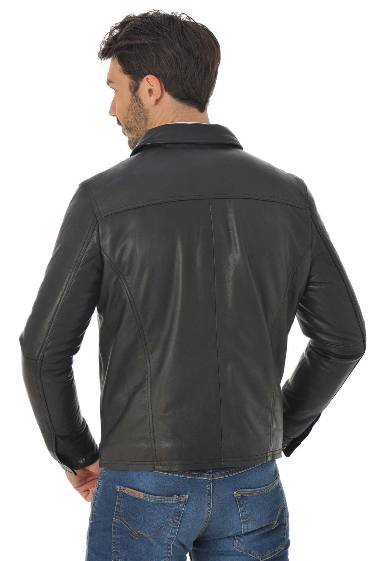 Cityzen jacket in black cowhide leather - Image n°5