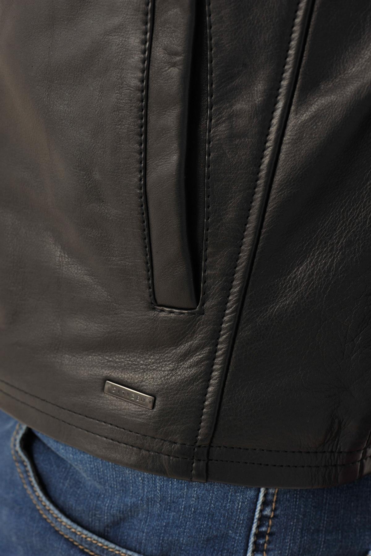 Cityzen jacket in black cowhide leather - Image n°6