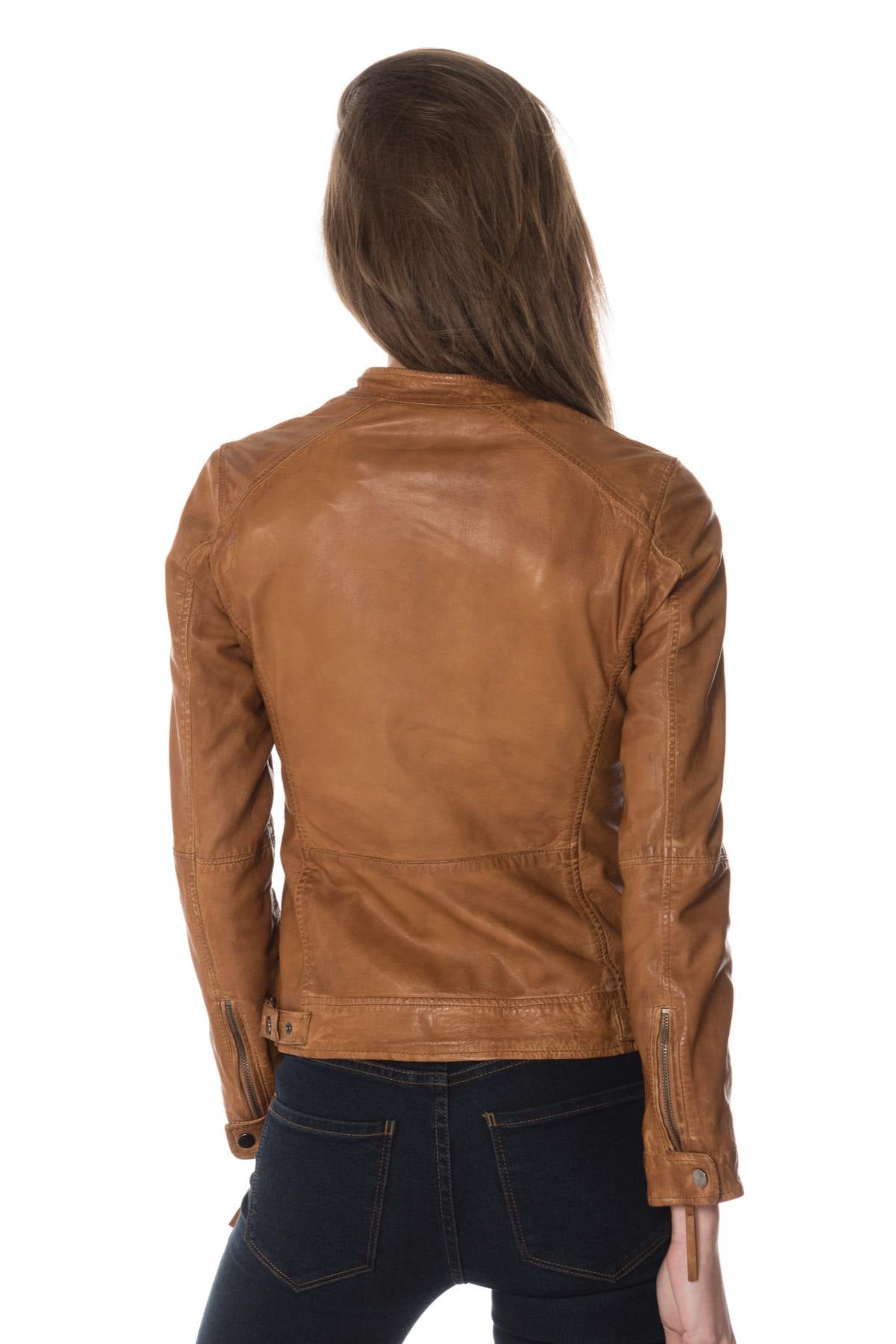 Women's cognac skinny fit jacket - Image n°6