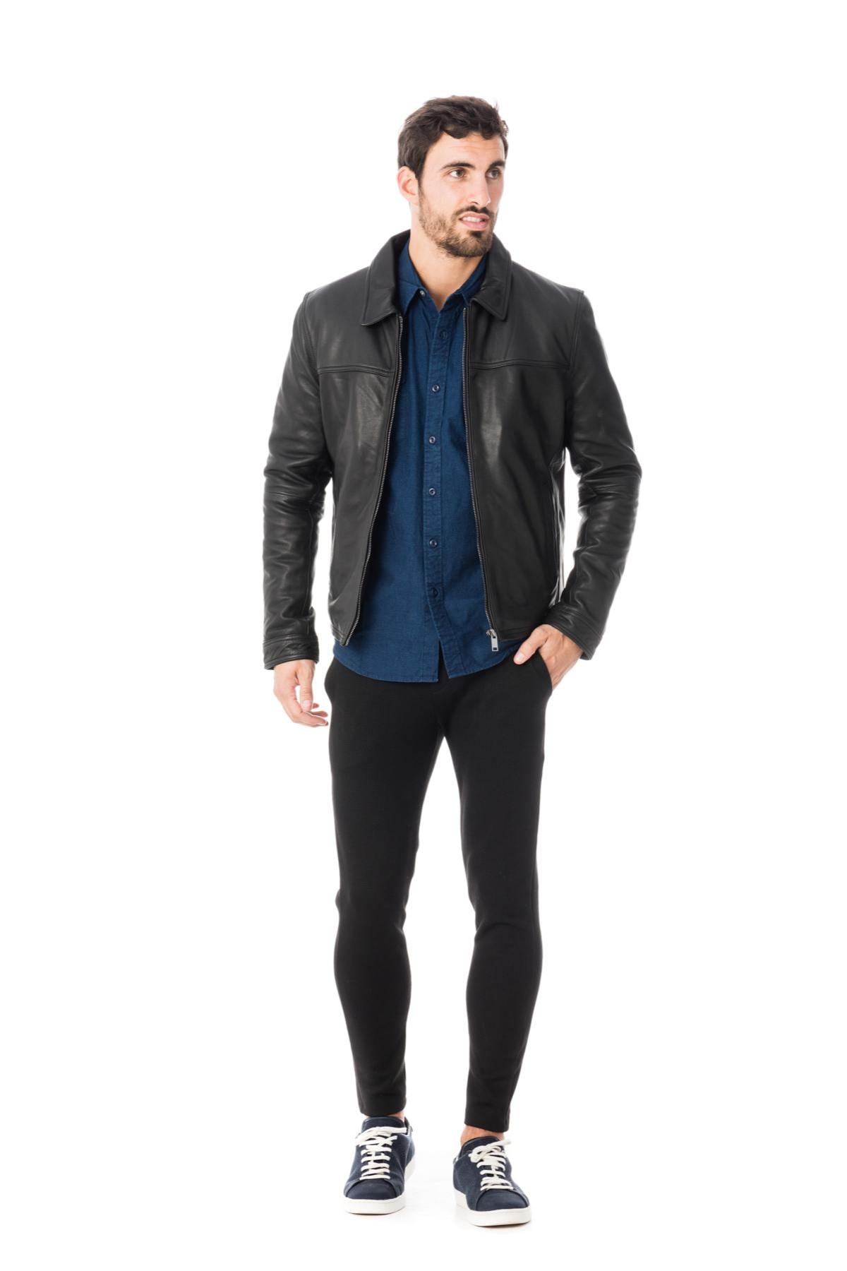 Cityzen black cowhide leather jacket - Image n°2