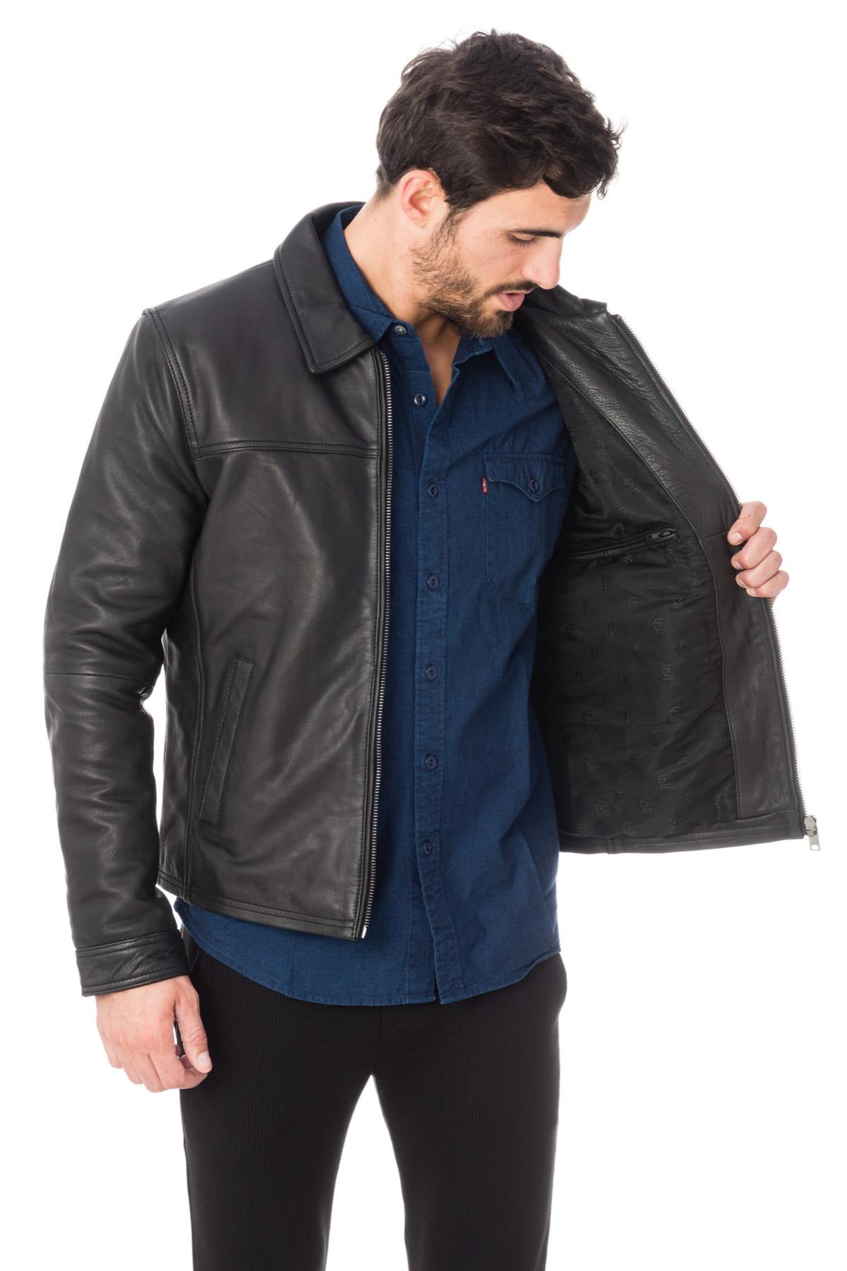 Cityzen black cowhide leather jacket - Image n°4