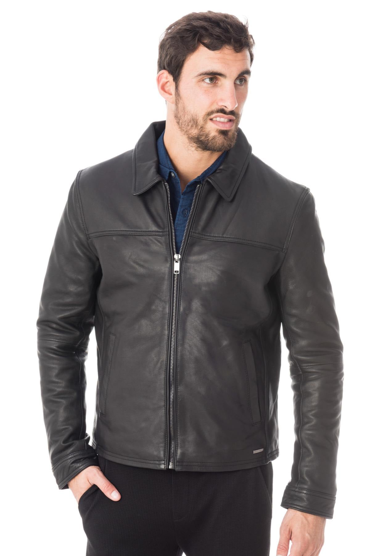 Cityzen black cowhide leather jacket - Image n°1