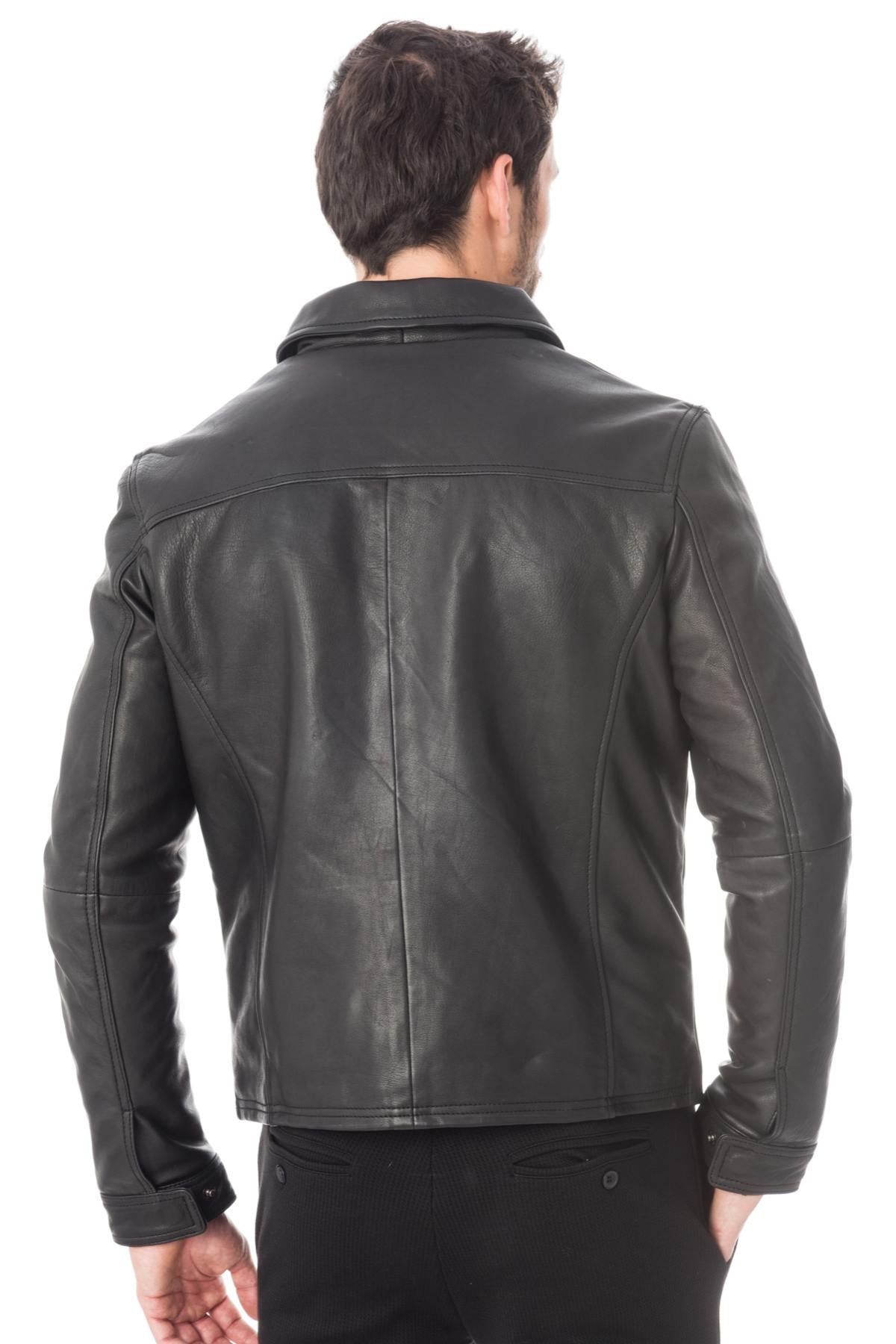 Cityzen black cowhide leather jacket - Image n°5