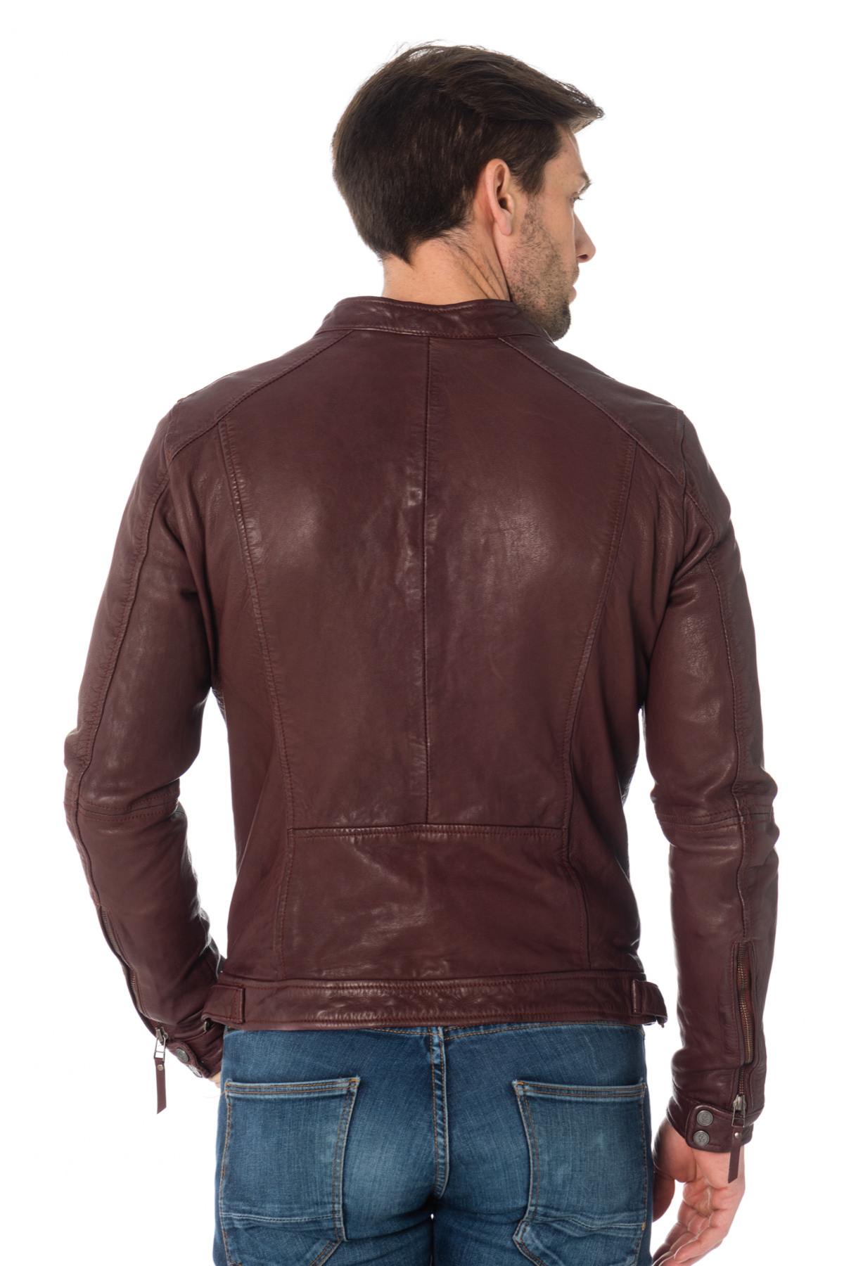 Cityzen Burgundy Leather Jacket - Image n°6