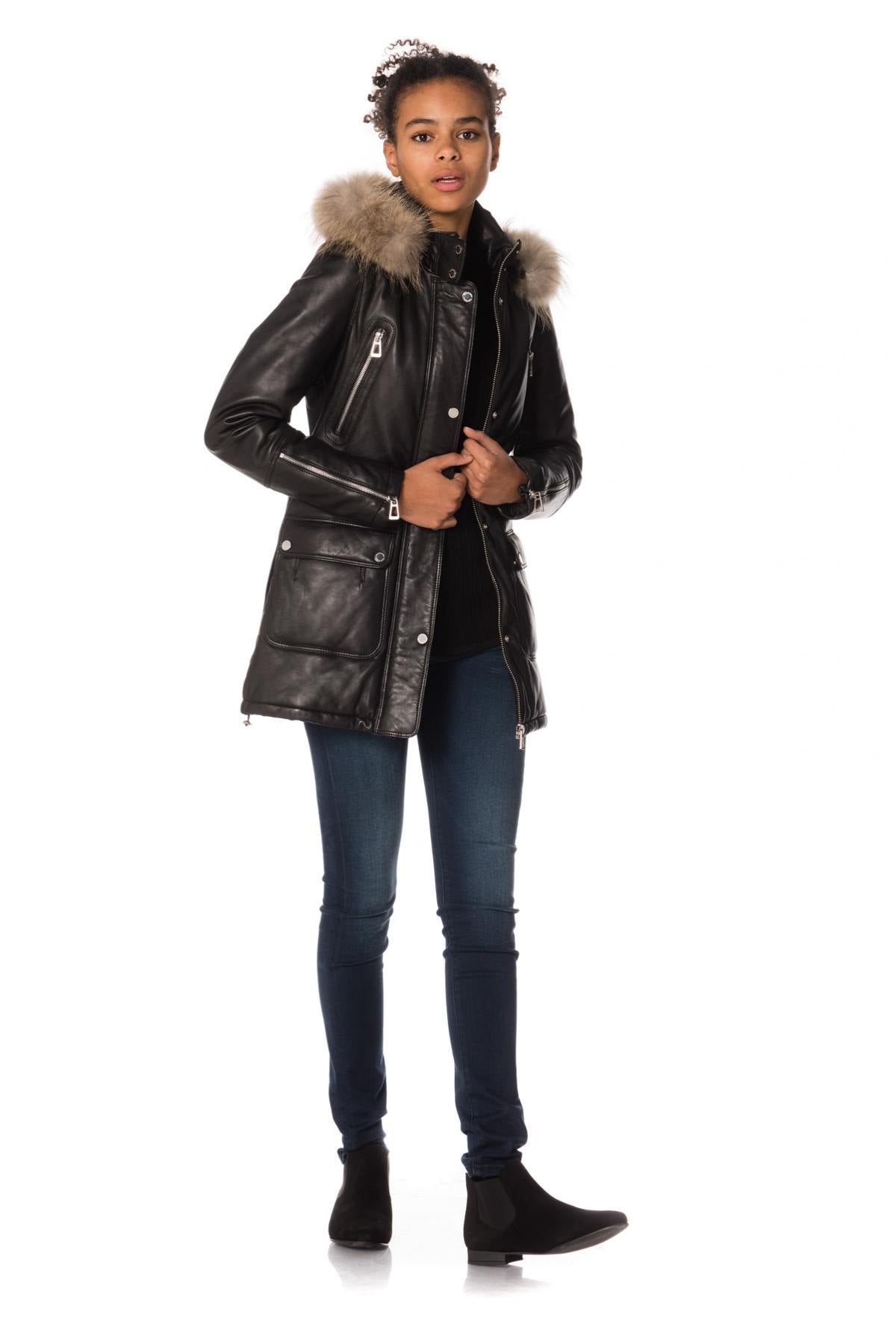 Rose Garden women's lambskin coat - Image n°2