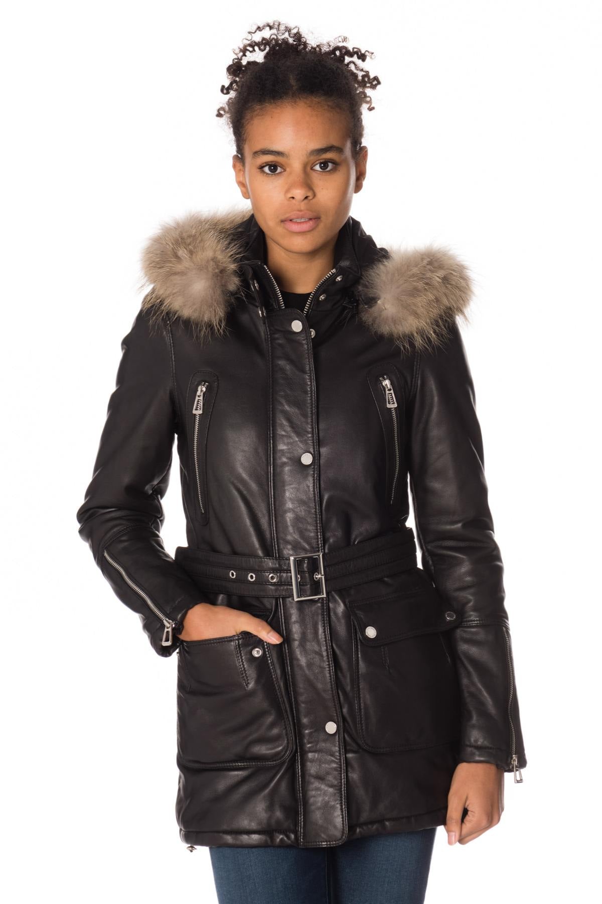 Rose Garden women's lambskin coat - Image n°1