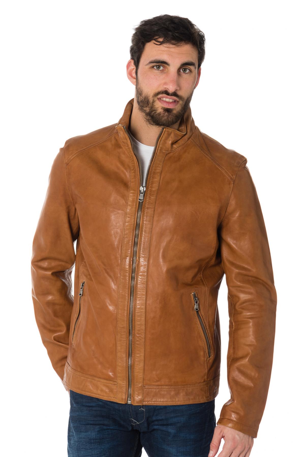 Daytona men's jacket with biker collar - Image n°3