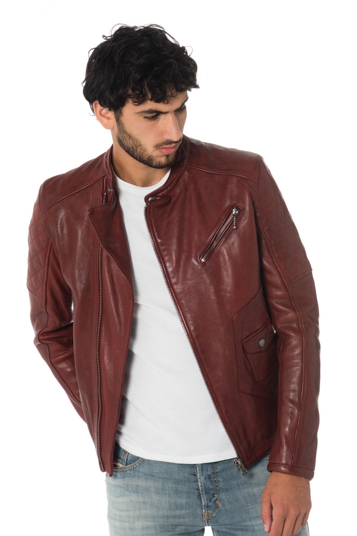 Daytona red grained cowhide leather jacket - Image n°3