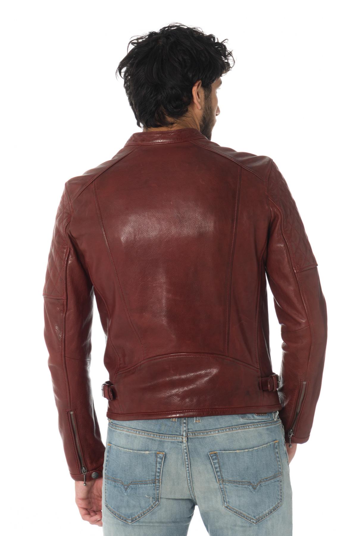 Daytona red grained cowhide leather jacket - Image n°9