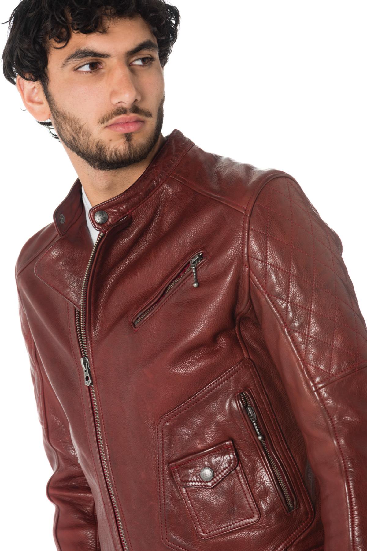 Daytona red grained cowhide leather jacket - Image n°6