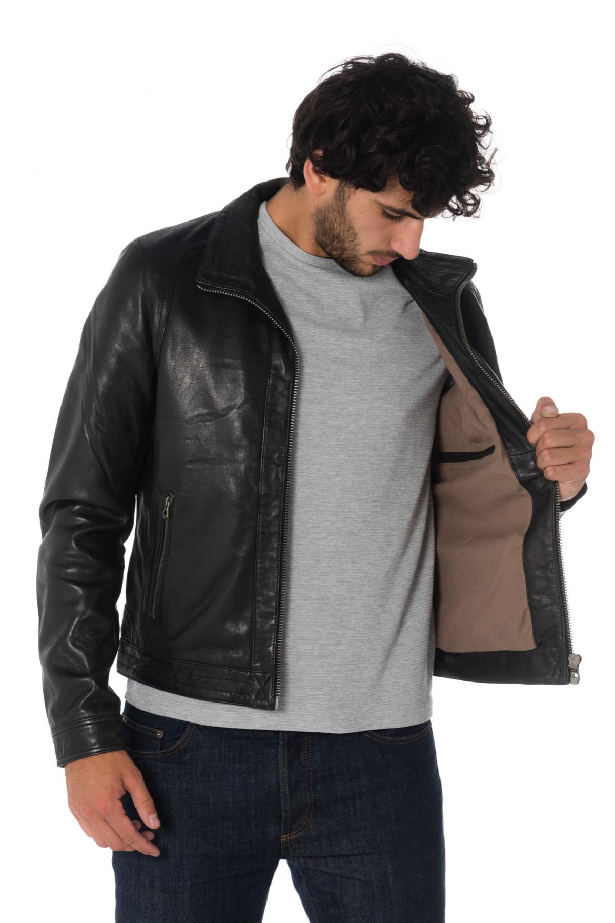 Daytona men's jacket in black lambskin - Image n°4