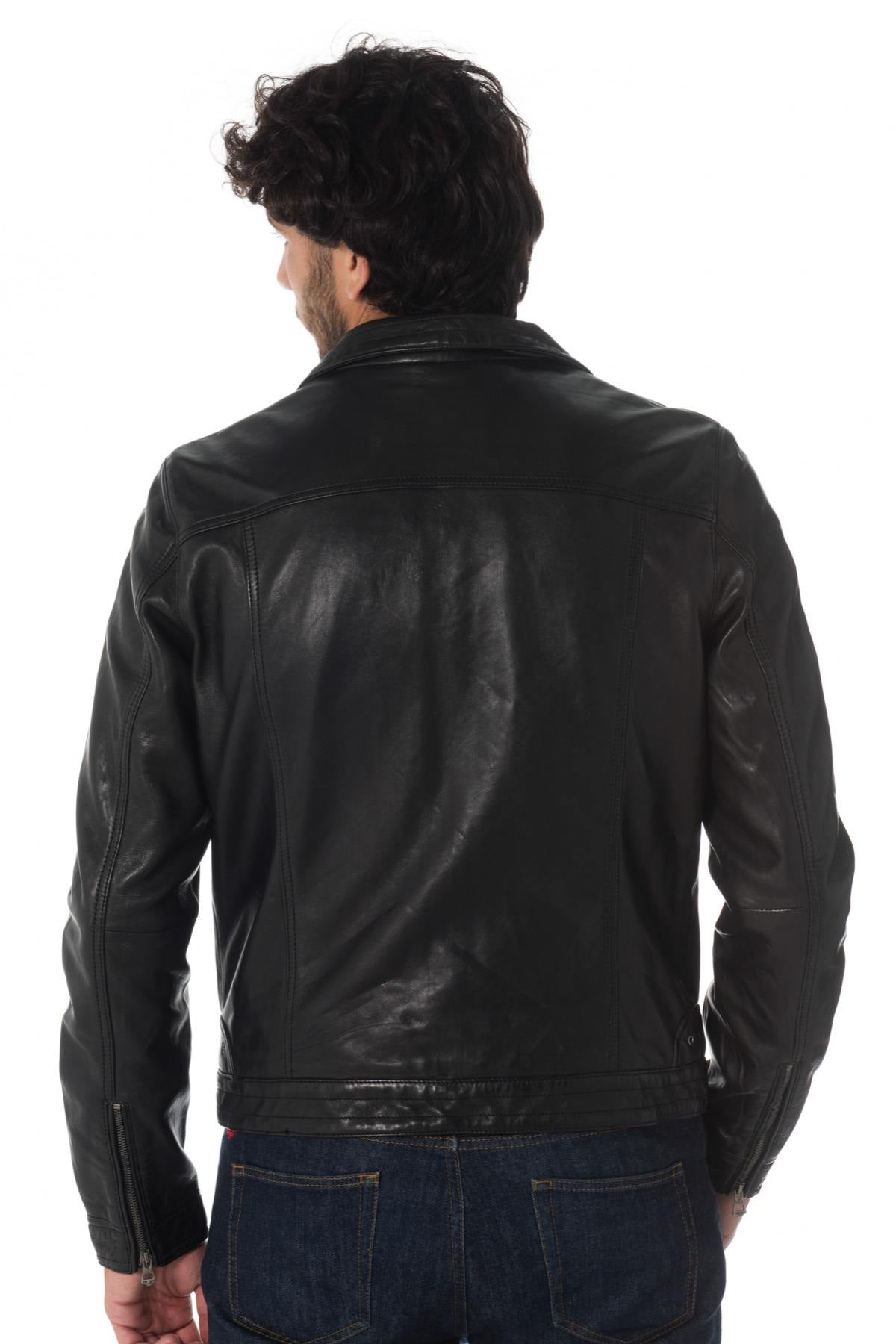 Daytona men's jacket in black lambskin - Image n°5