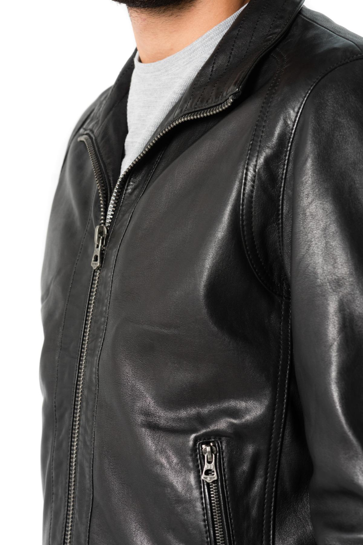 Daytona men's jacket in black lambskin - Image n°6