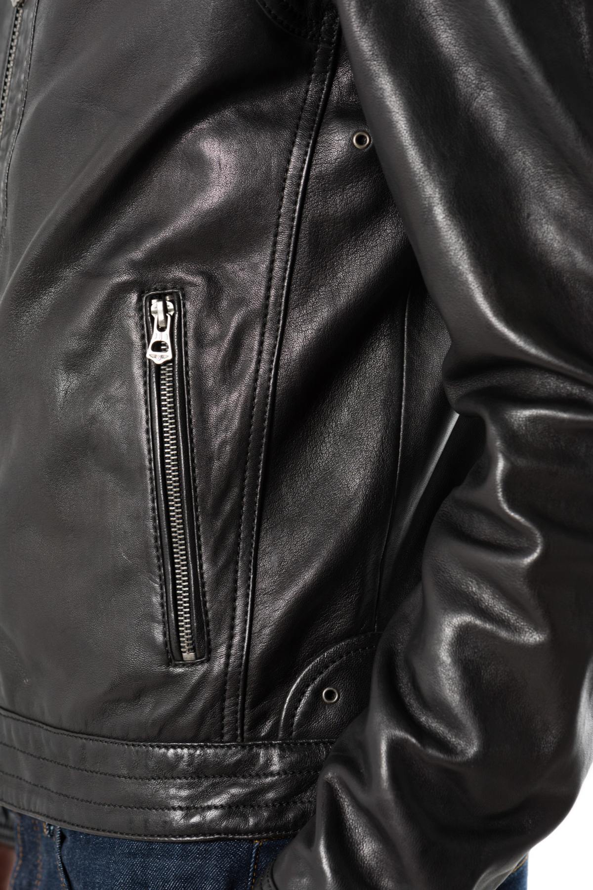 Daytona men's jacket in black lambskin - Image n°7