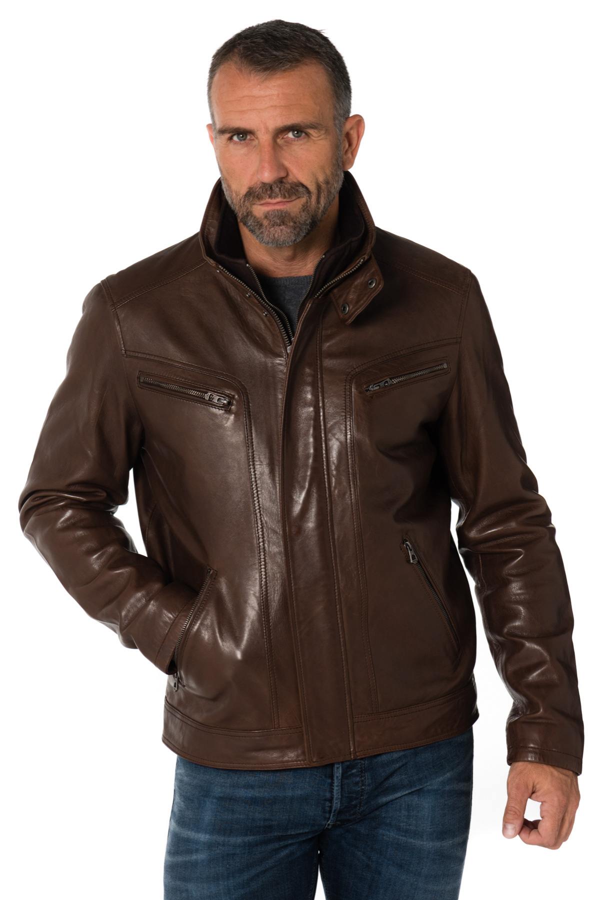 Men's high collar Daytona jacket - Image n°1