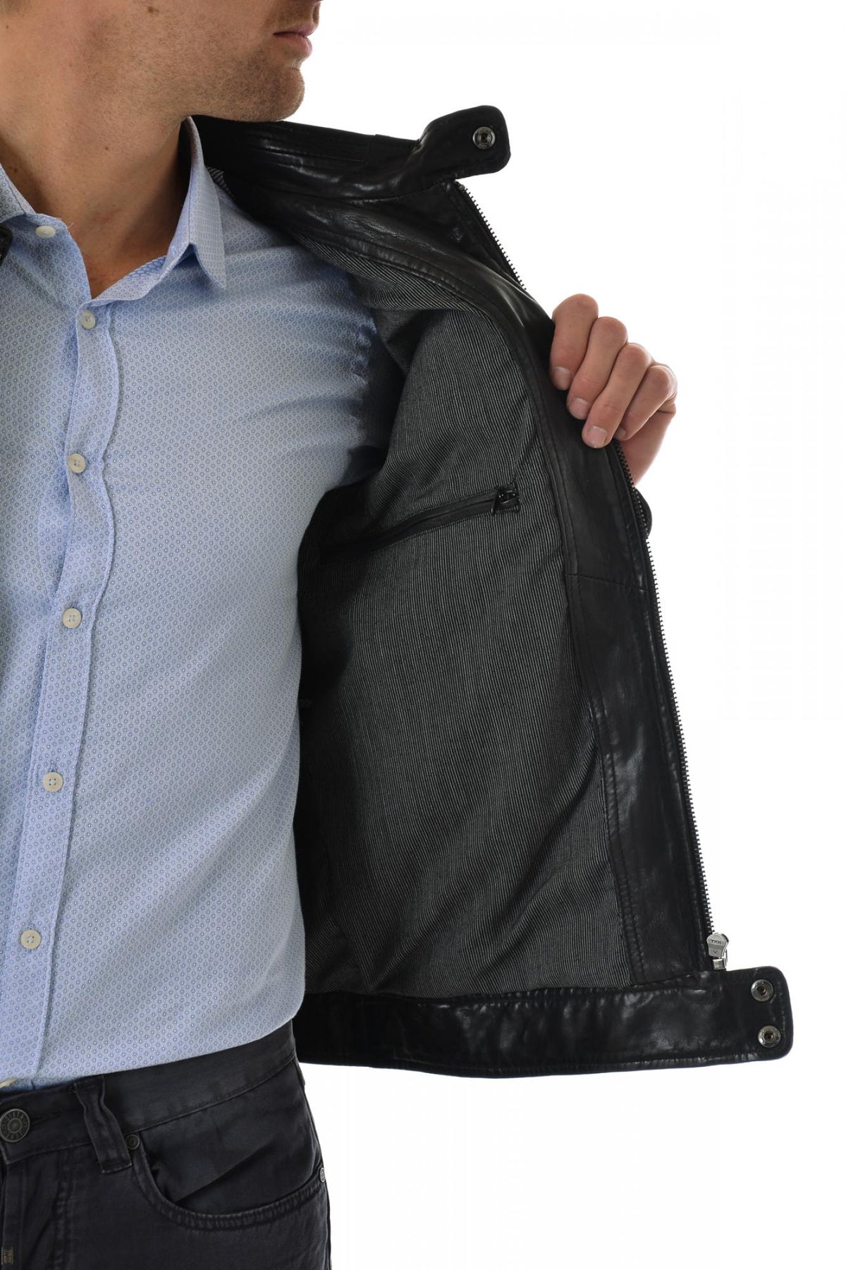 Daytona Men's Black Leather Jacket - Image n°6