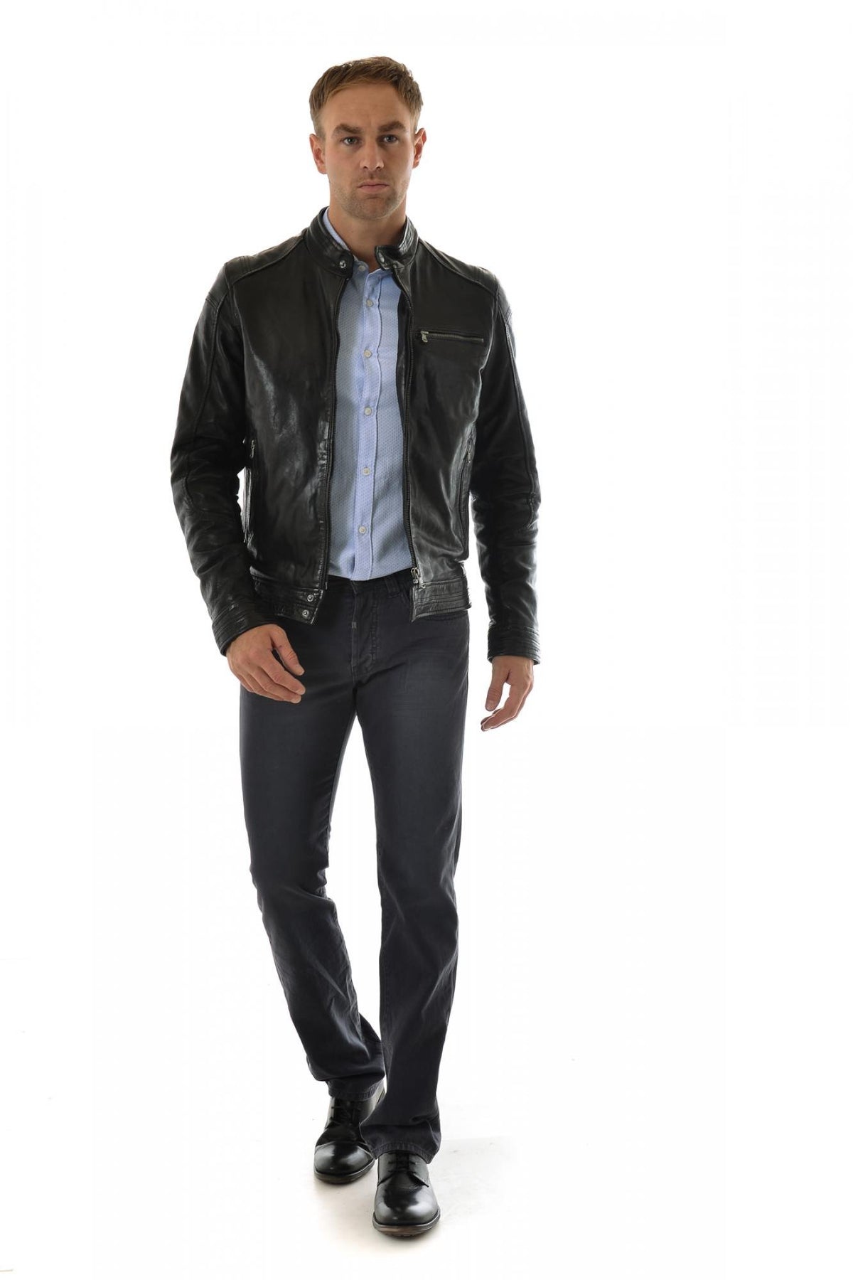 Daytona Men's Black Leather Jacket - Image n°4