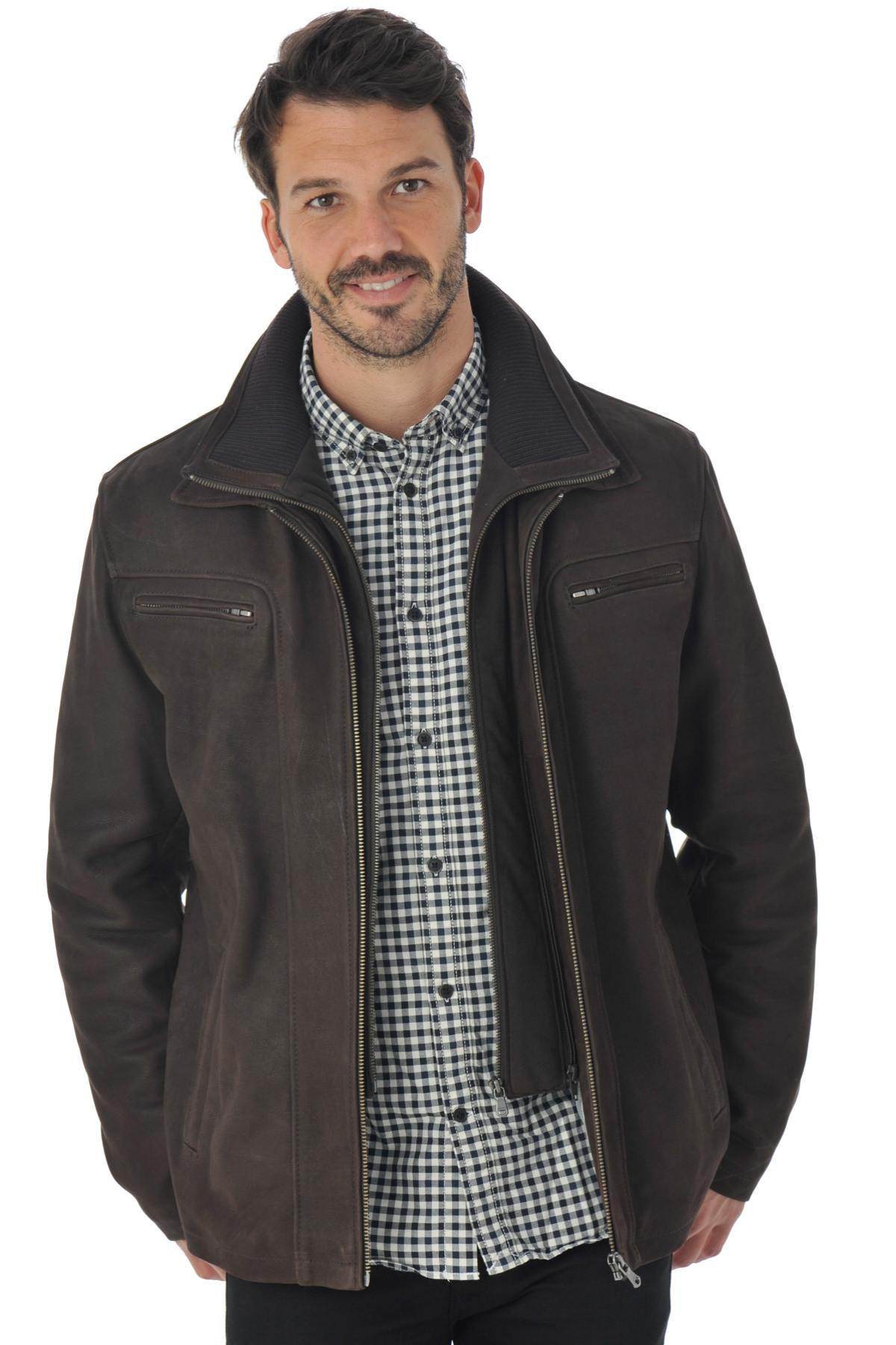 Men's Daytona Jacket in Brown Cowhide Leather - Image n°3