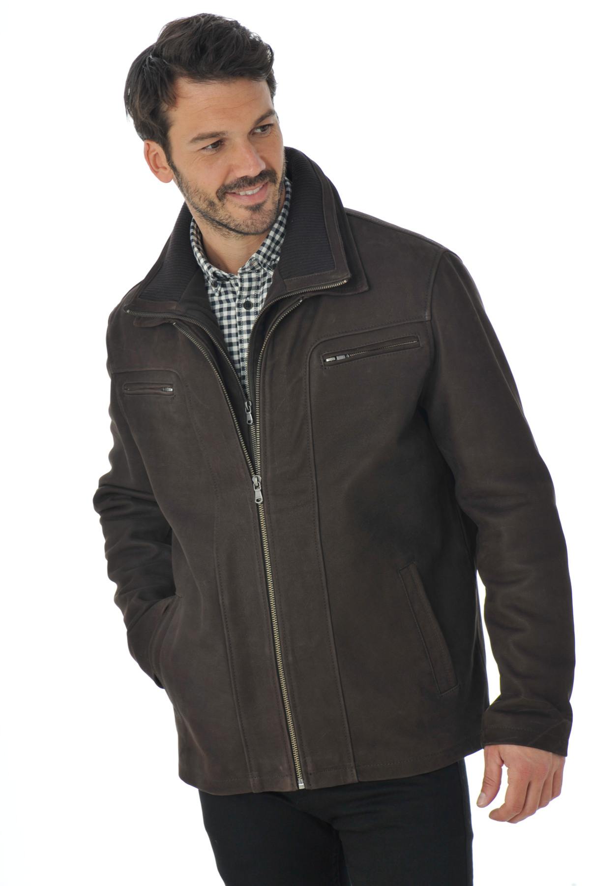 Men's Daytona Jacket in Brown Cowhide Leather - Image n°1