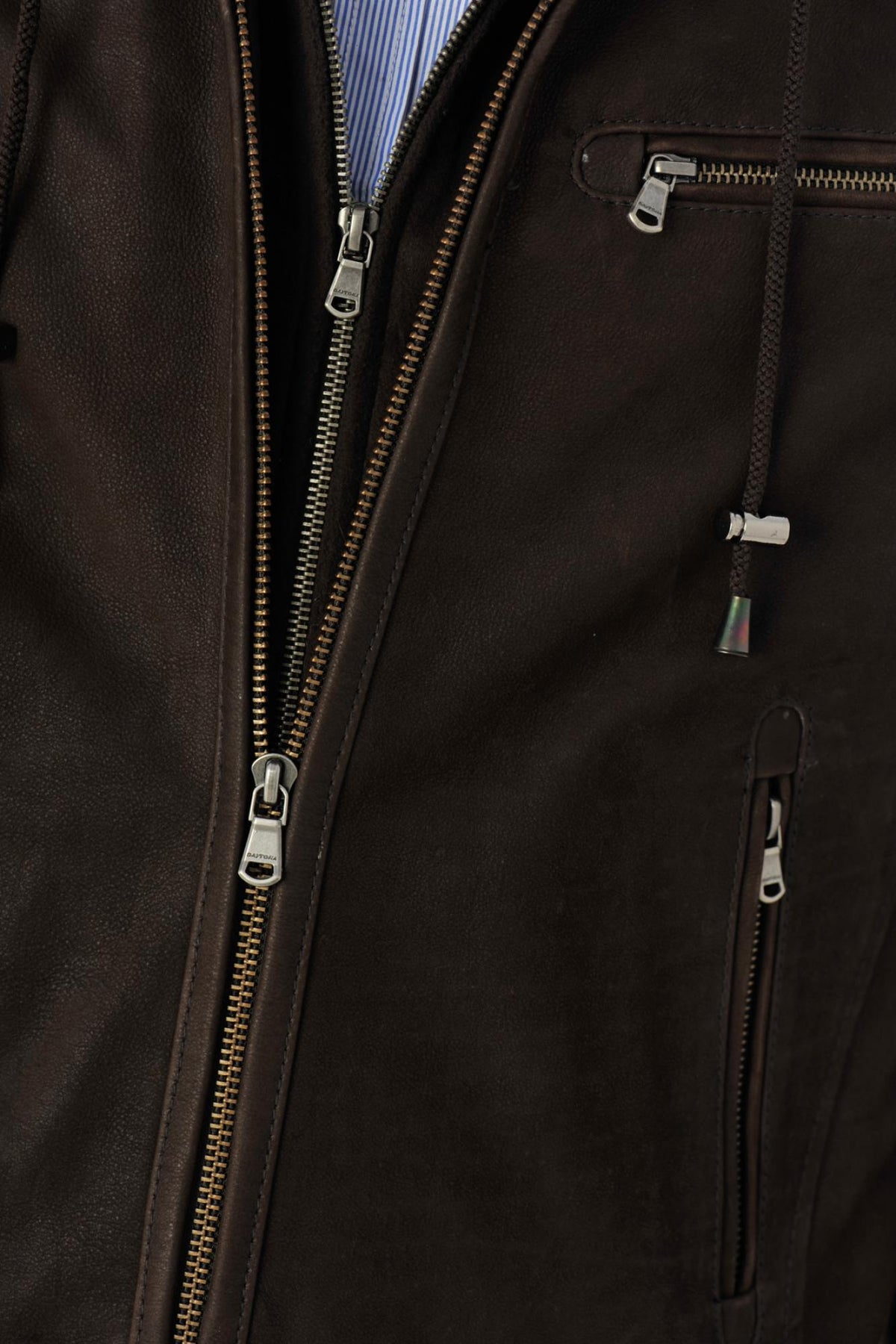 Men's Daytona Jacket in Brown Cowhide Leather - Image n°11