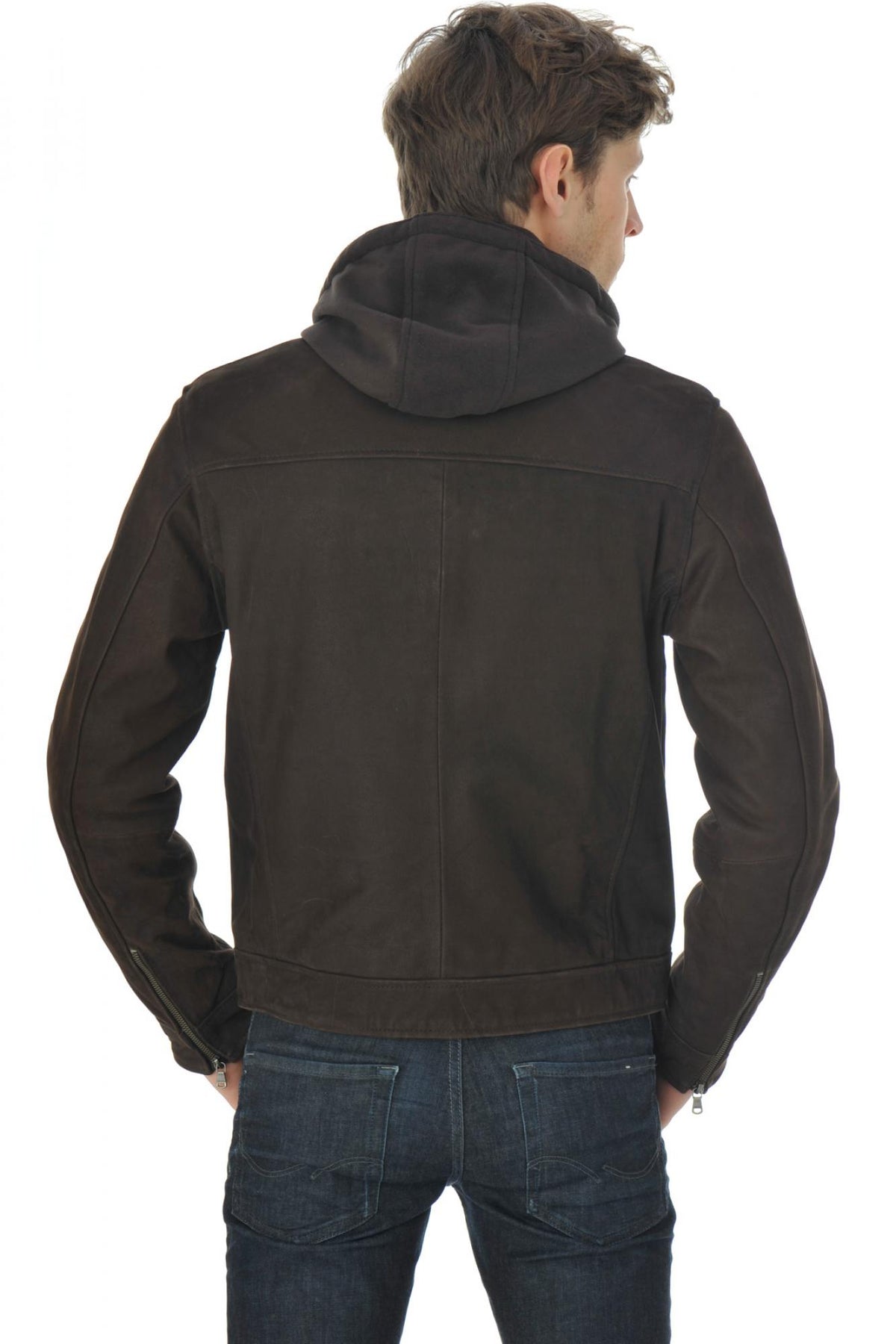 Men's Daytona Jacket in Brown Cowhide Leather - Image n°10