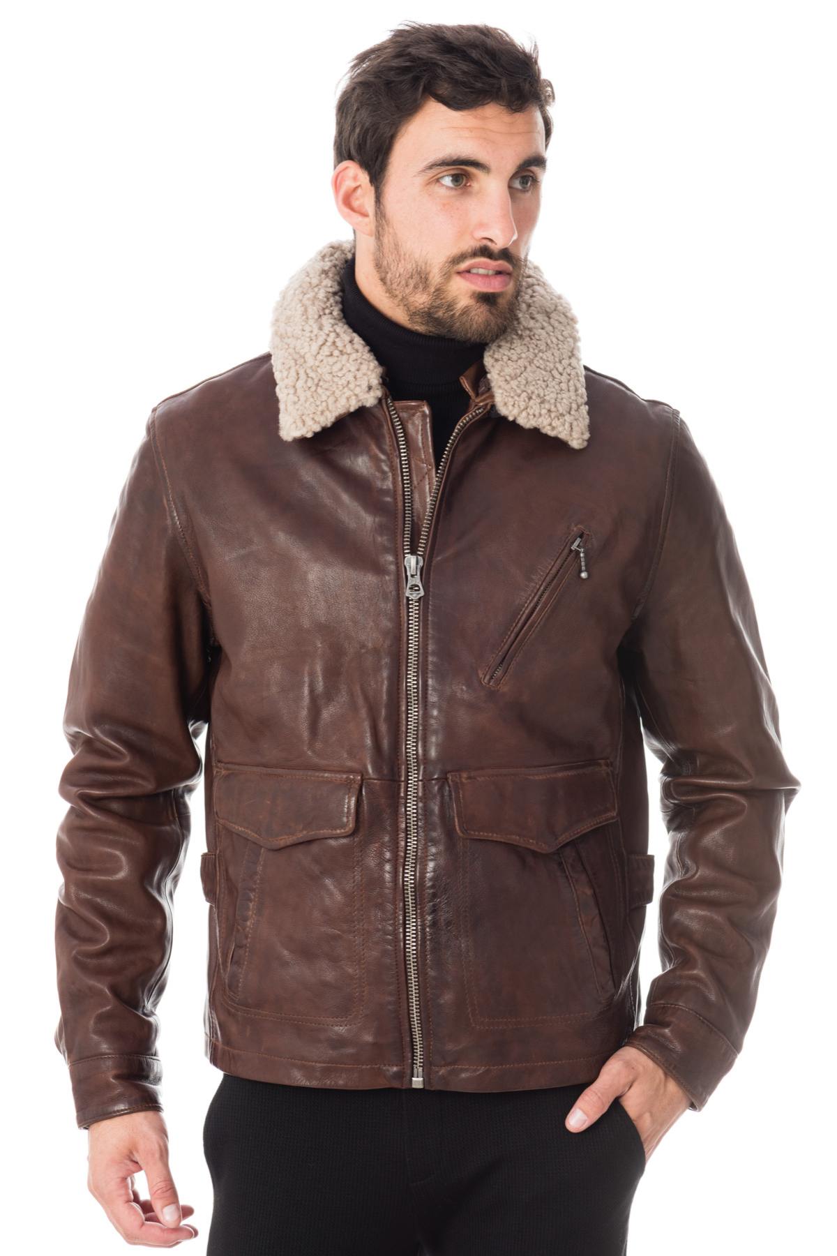 Men's fur collar jacket - Image n°3