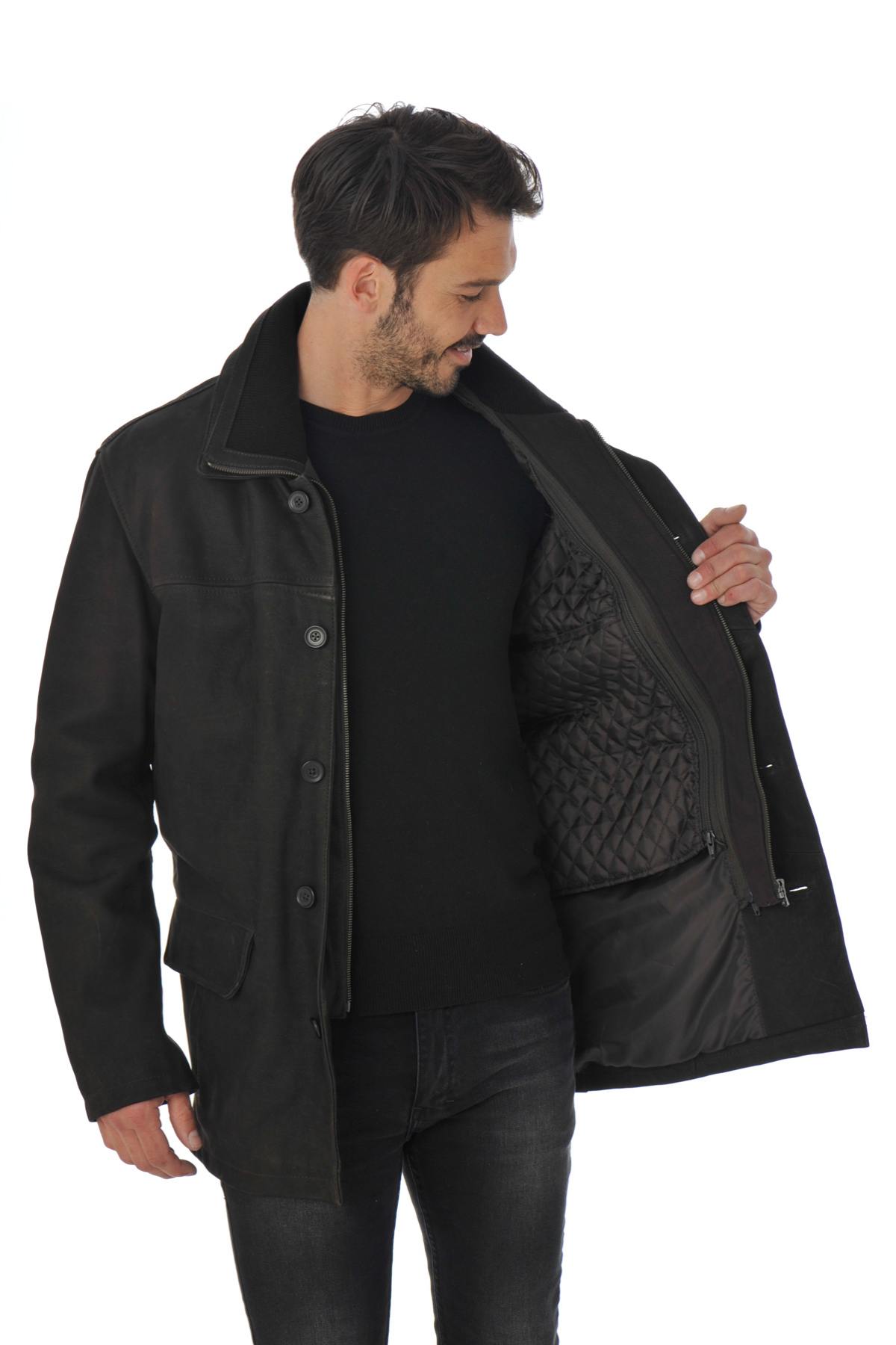 Men's Daytona Coat in Brown Cowhide Leather - Image n°5