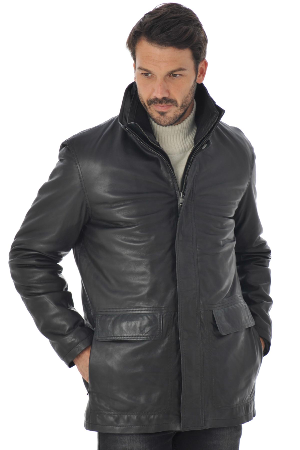  Men's Daytona Coat in Black Lambskin - Image n°3