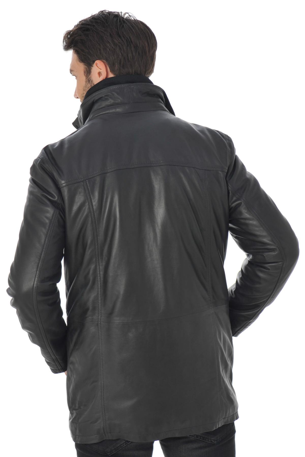  Men's Daytona Coat in Black Lambskin - Image n°4