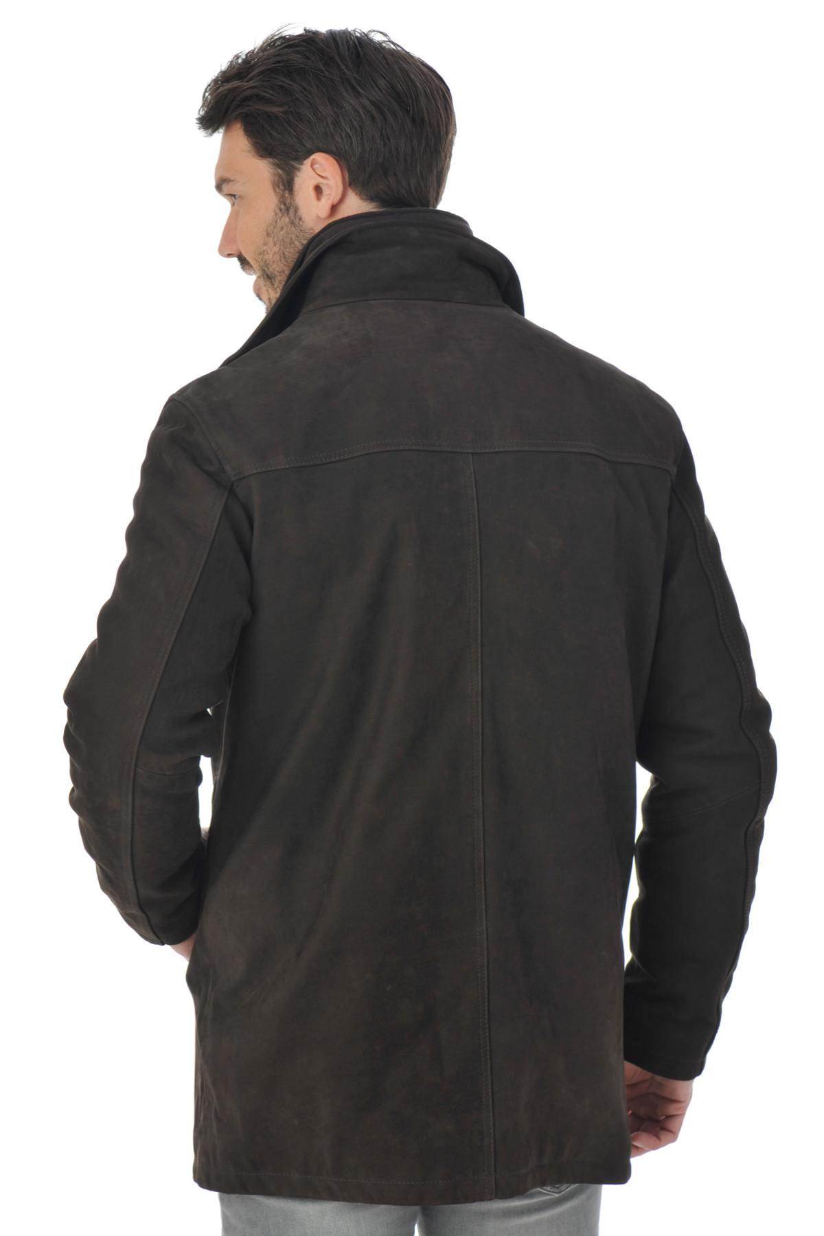 Men's Daytona Coat in Brown Cowhide Leather - Image n°5