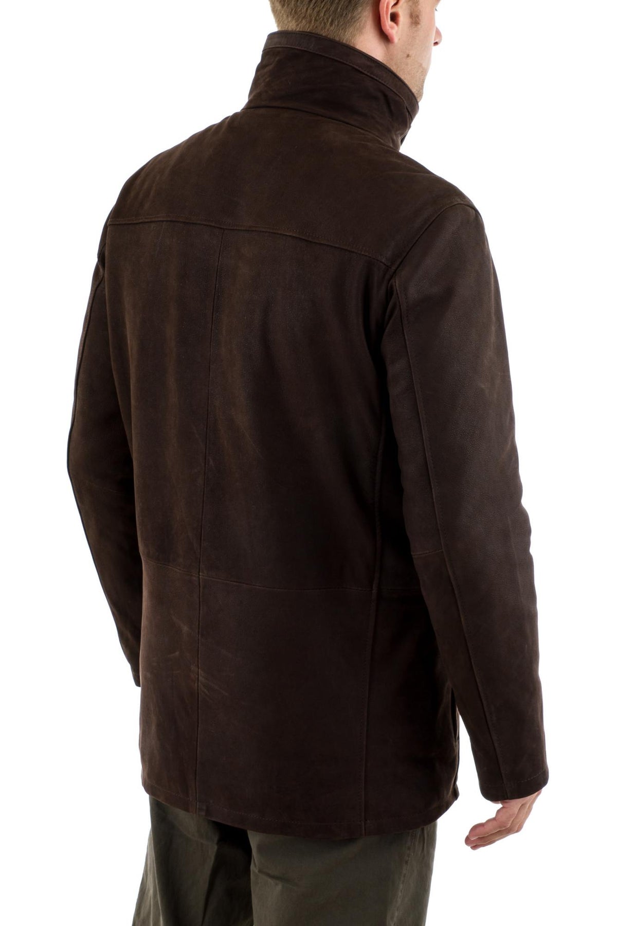 Men's Daytona Coat in Brown Cowhide Leather - Image n°4