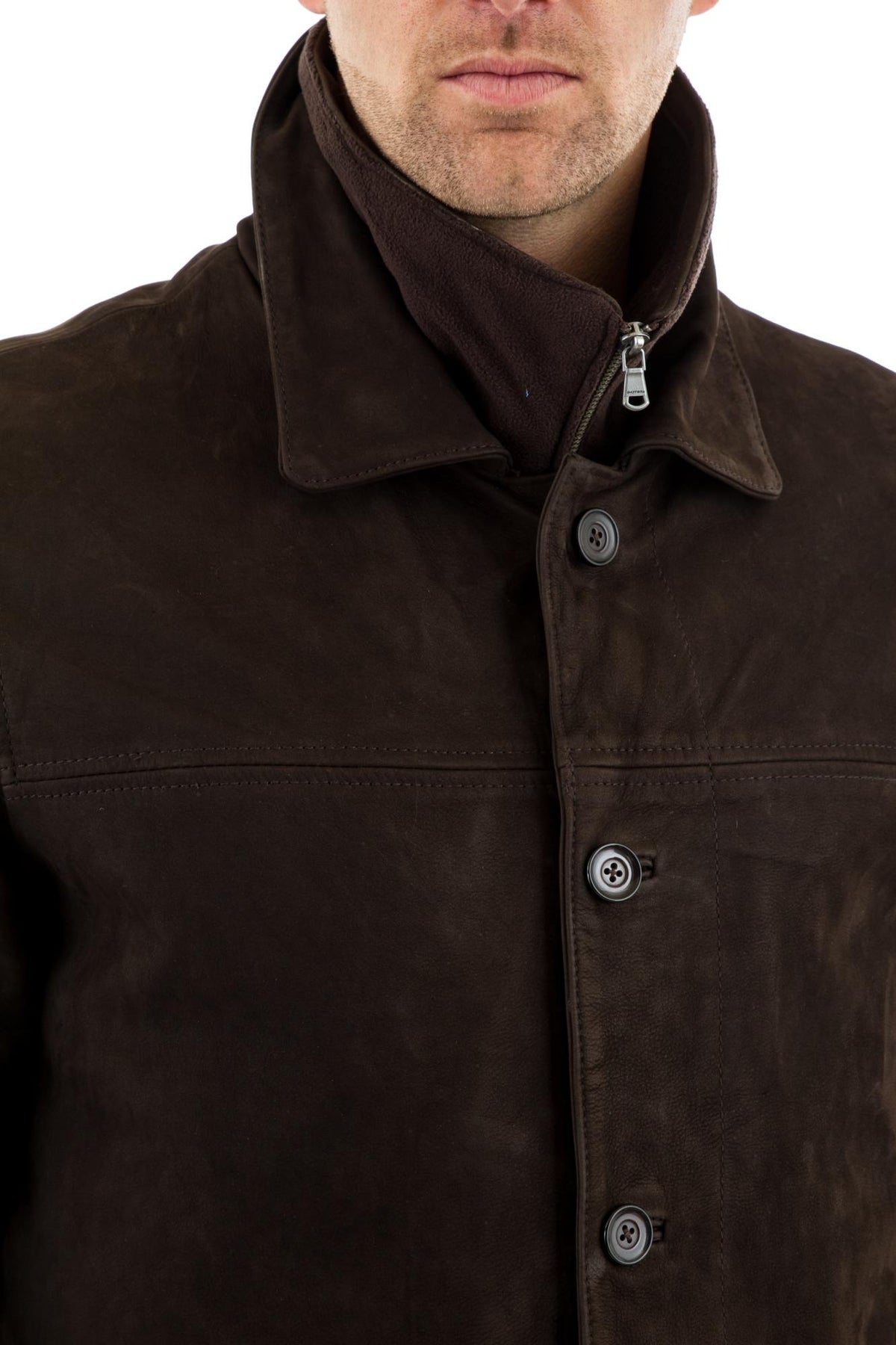 Men's Daytona Coat in Brown Cowhide Leather - Image n°3