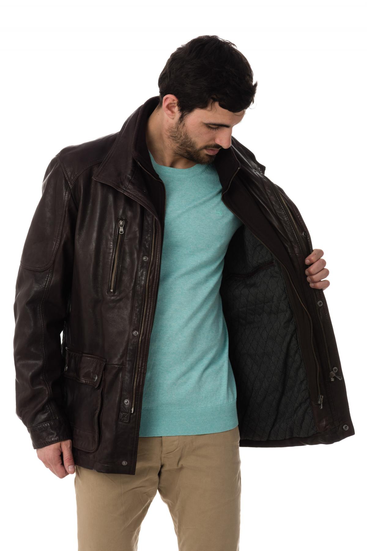  Men's Daytona Jacket in Brown Lambskin - Image n°4