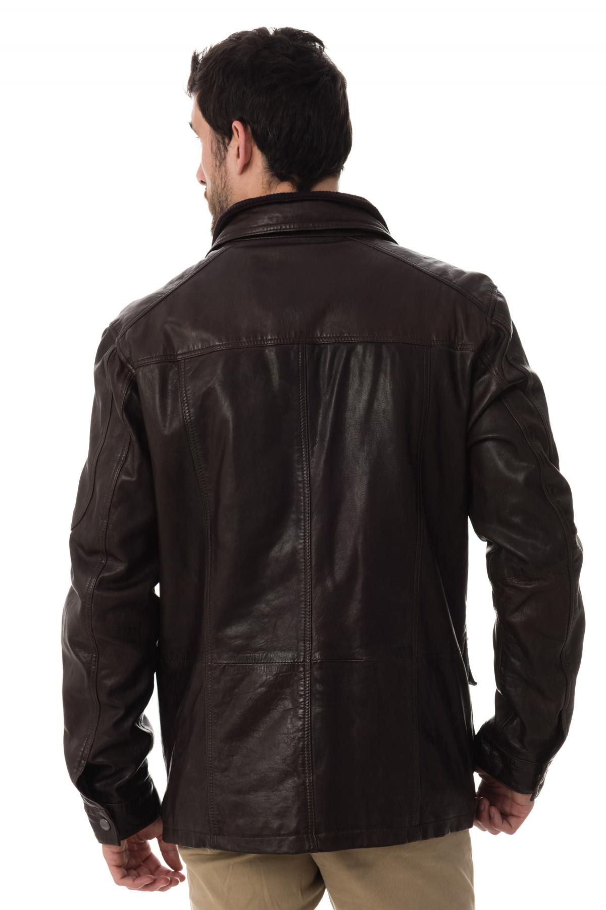  Men's Daytona Jacket in Brown Lambskin - Image n°5