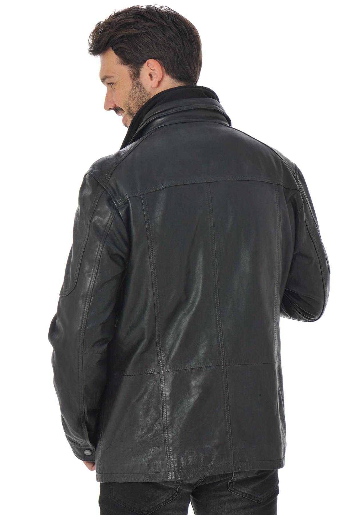  Men's Daytona Jacket in Black Lambskin - Image n°5