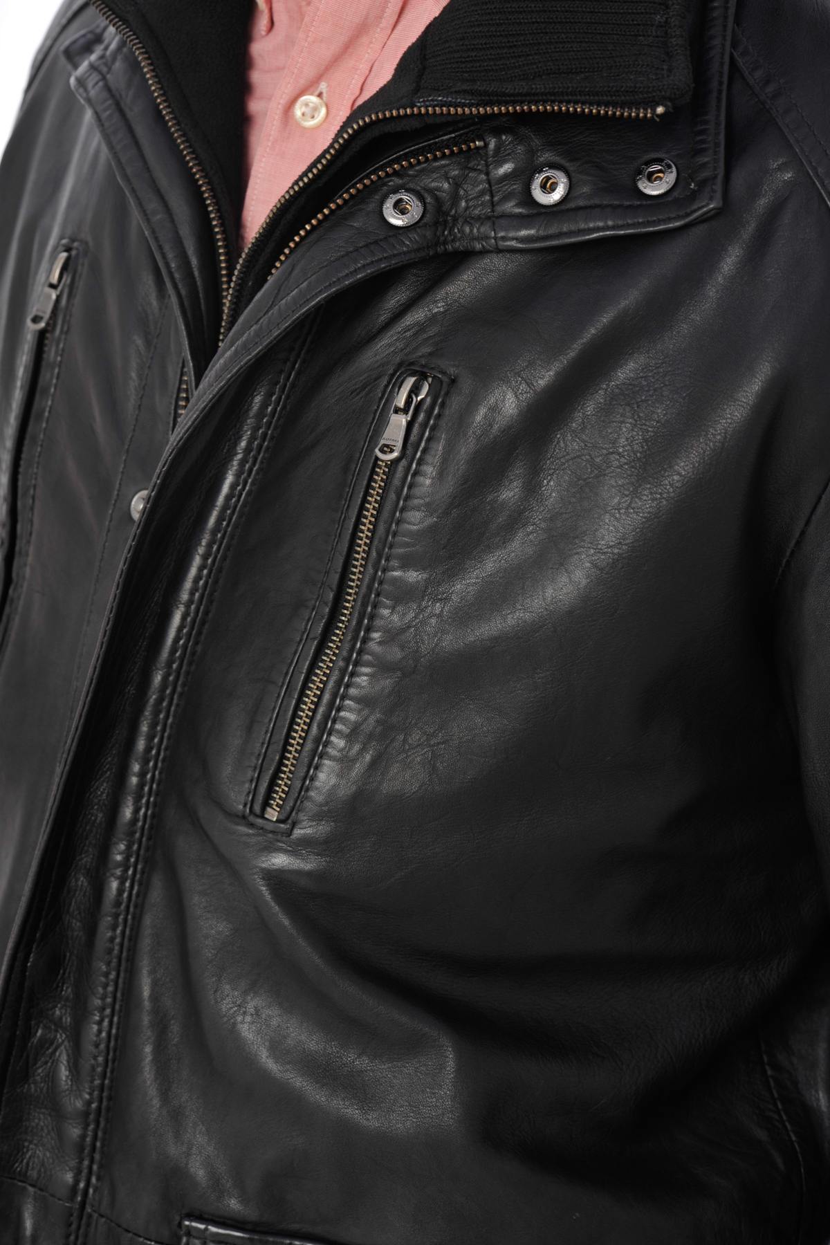  Men's Daytona Jacket in Black Lambskin - Image n°6