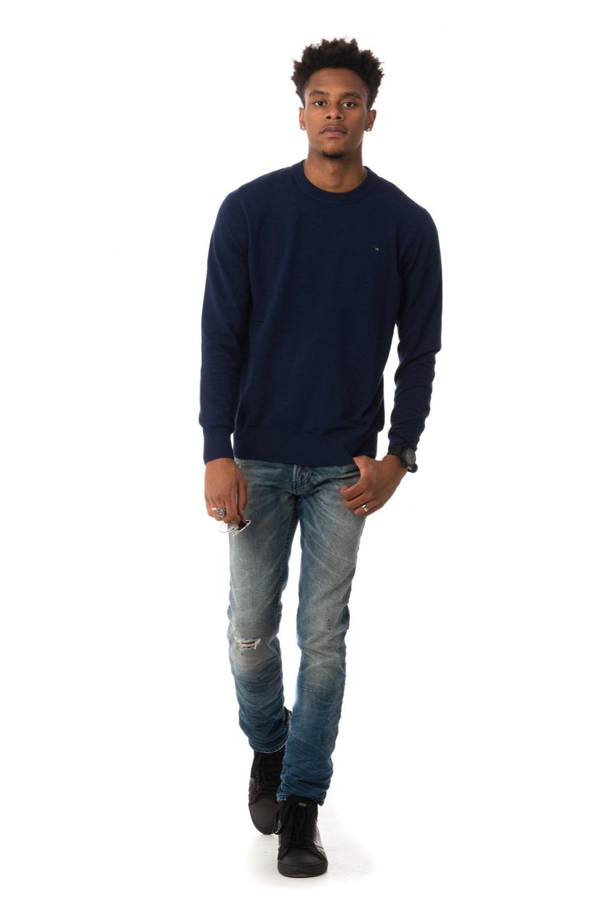 Navy blue long sleeve sweater - Image n°2