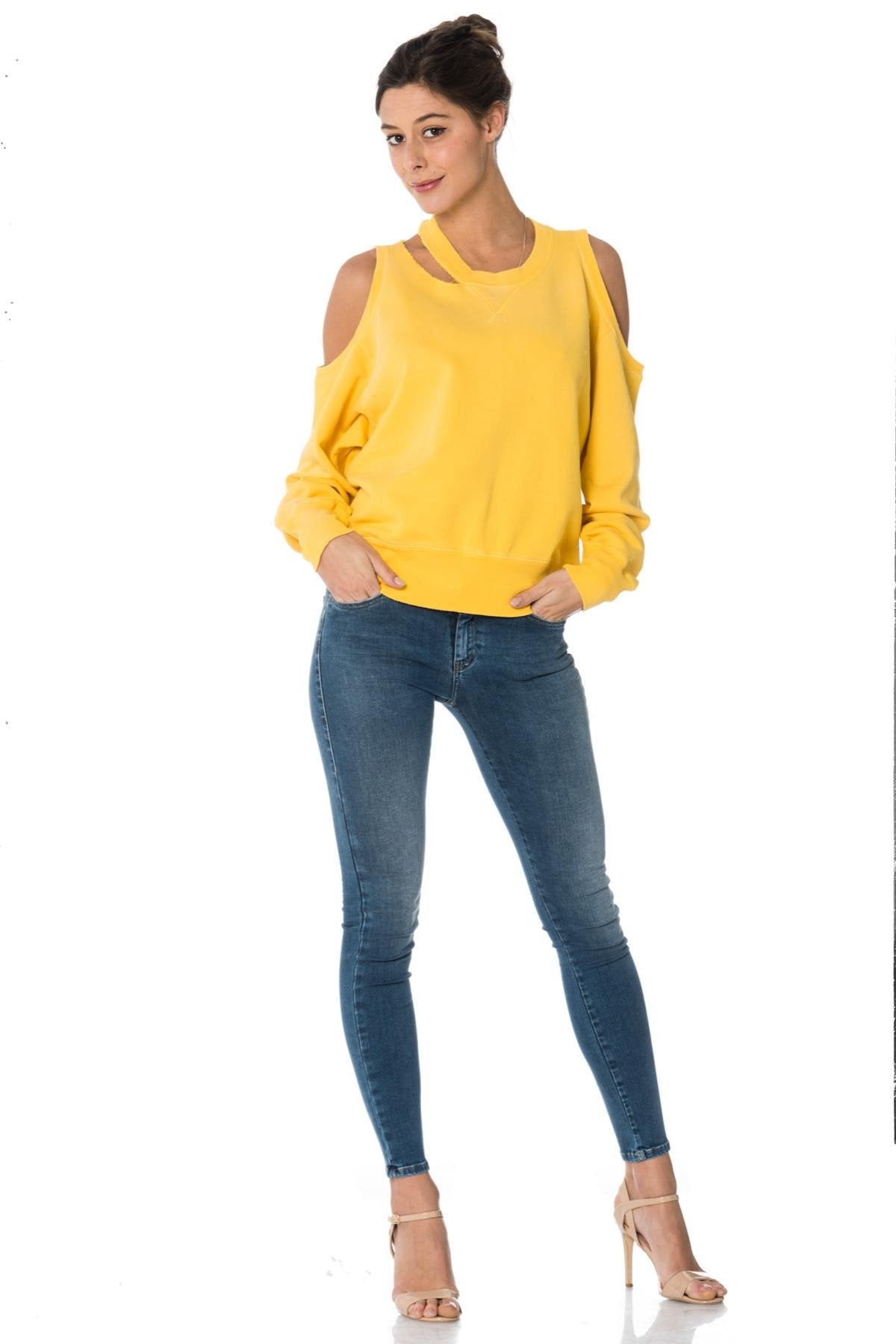  Yellow cotton sweatshirt - Image n°2