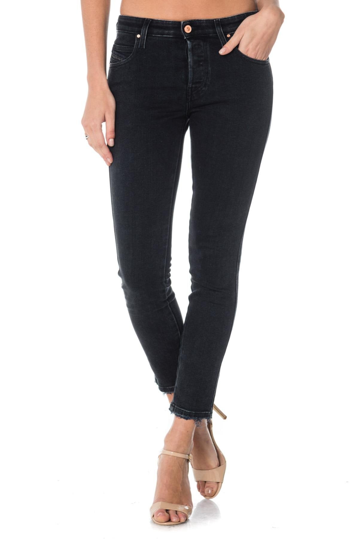 Diesel women's skinny jeans with frayed bottom - Image n°1