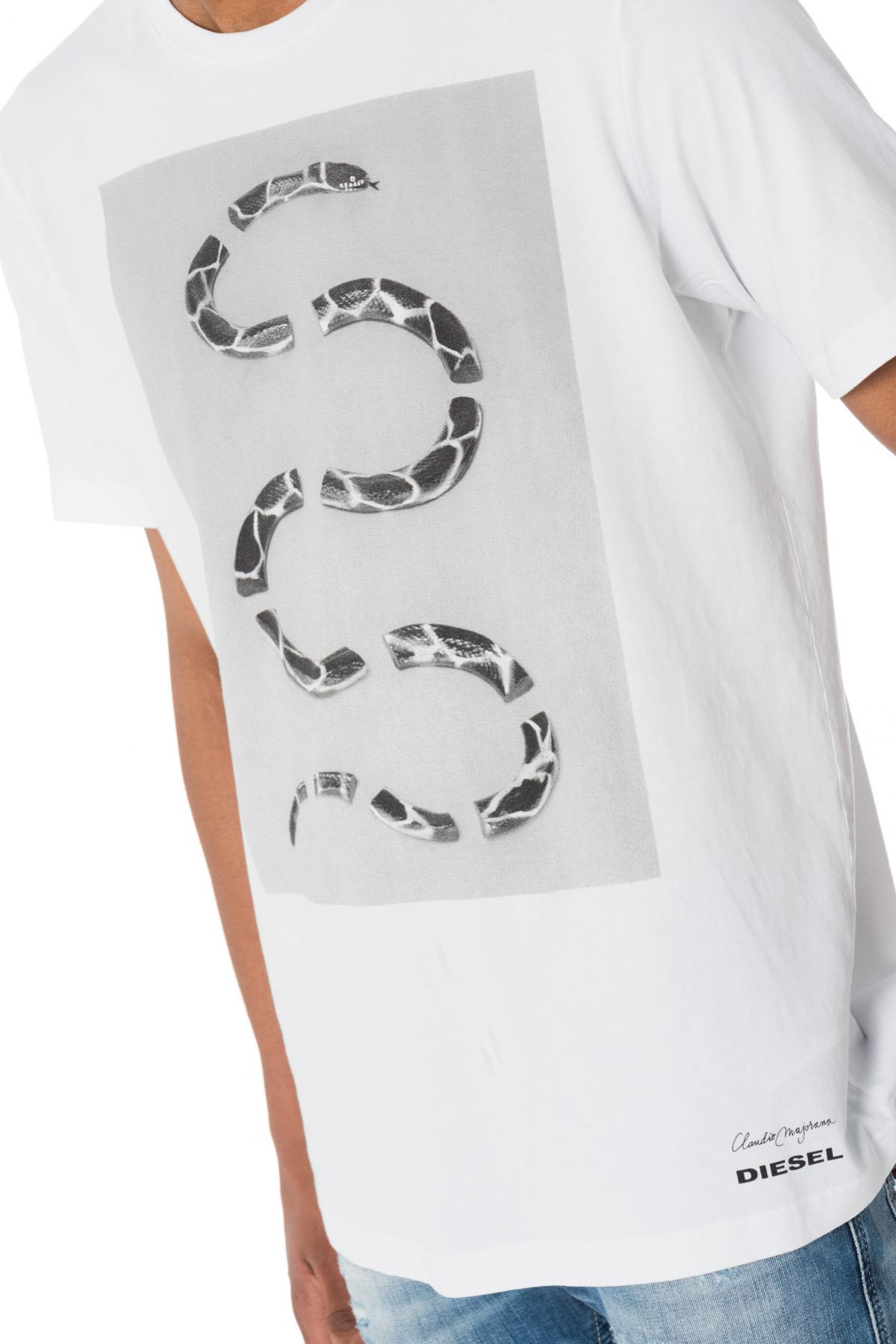 White T-shirt with Diesel snake - Image n°4