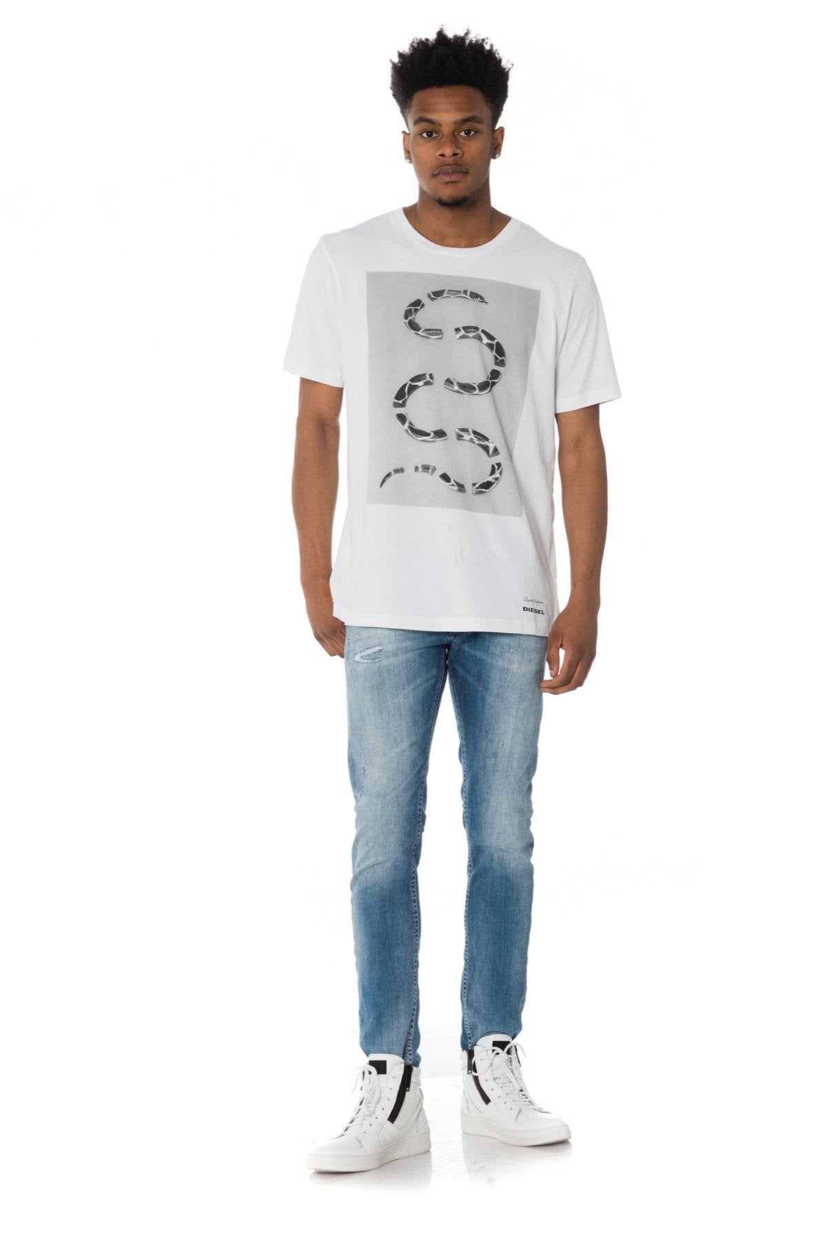 White T-shirt with Diesel snake - Image n°2