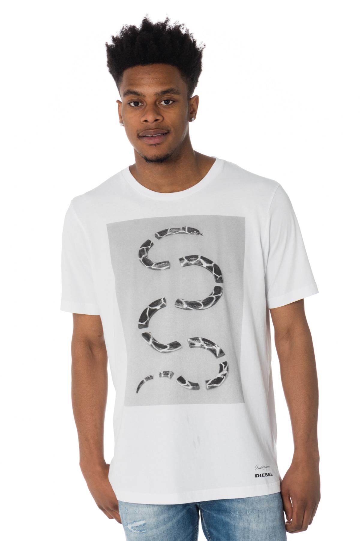 White T-shirt with Diesel snake - Image n°1