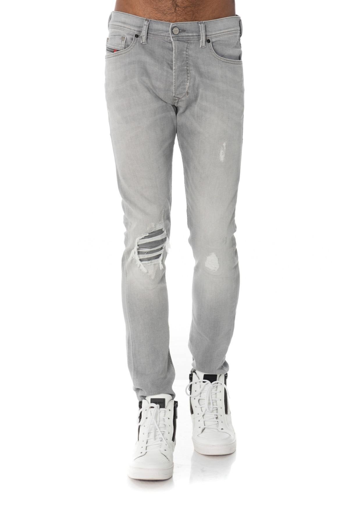 Diesel faded and ripped gray jeans - Image n°1